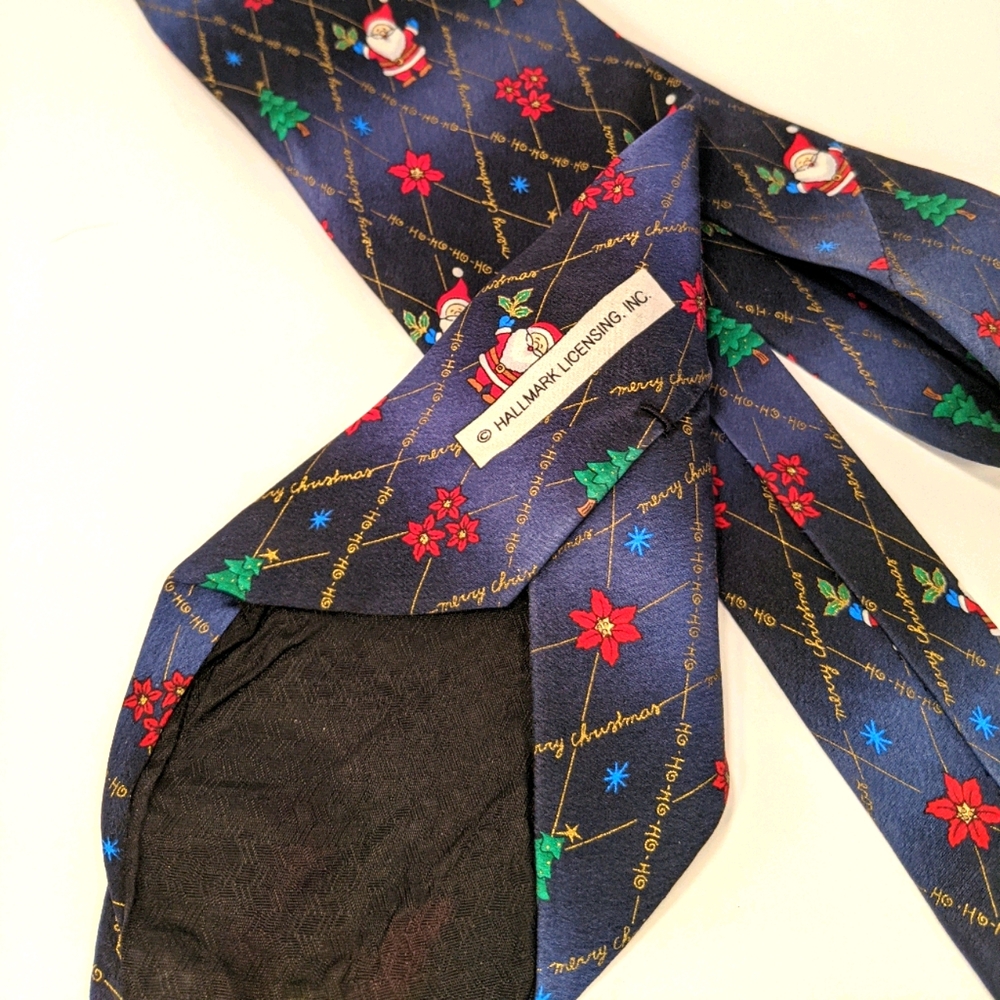 Hallmark Licensed Silk Christmas Santa Tie Ho Ho - Picture 6 of 7